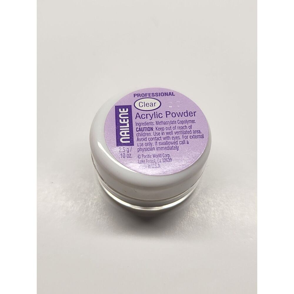 Clear Nailene Professional Acrylic Powder .10oz/2.5g NEW